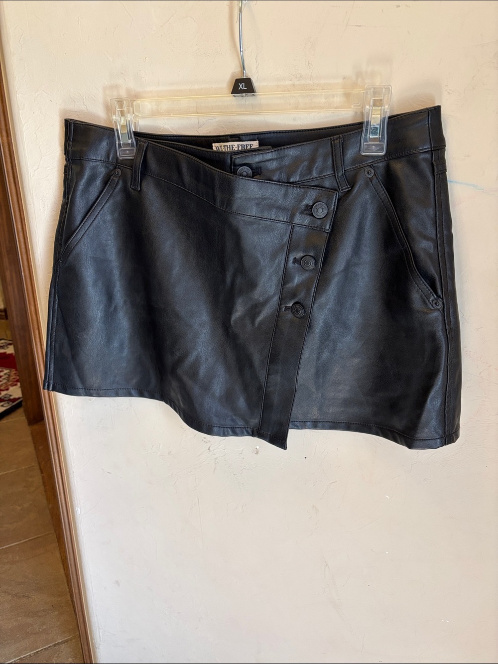 We the free faux leather mini skirt! Size 30